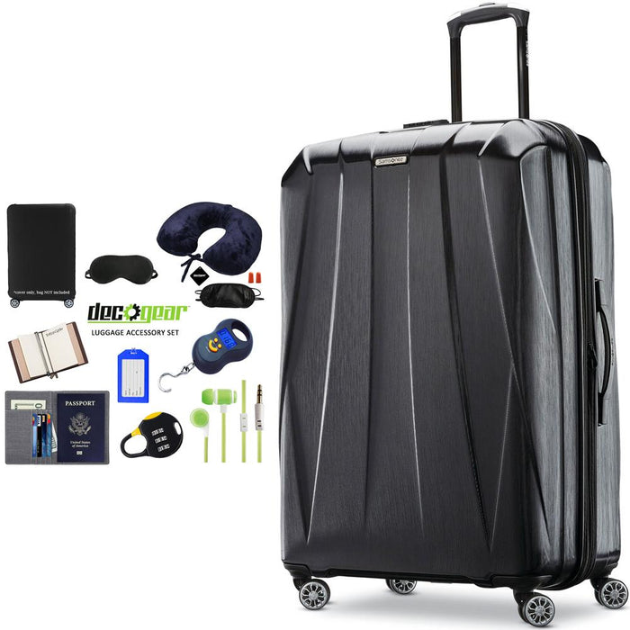 Samsonite Centric 2 Hardside Expandable Luggage 28" Black+Luggage Accessory Kit