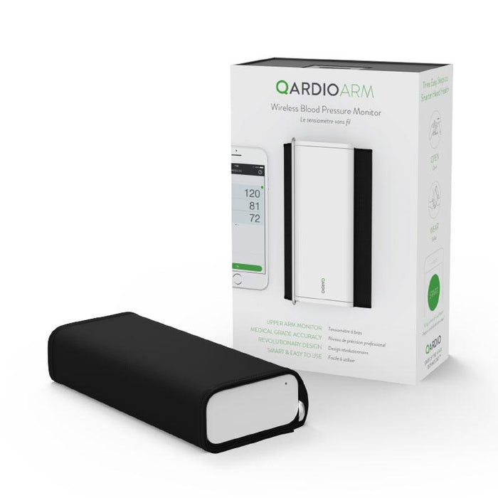 Qardio Wireless Blood Pressure Monitor, Arctic White (A100QI) Bundle with  Arm Case