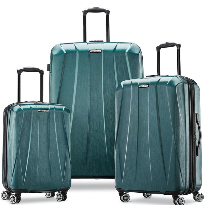 Samsonite Centric 2 Hardside Expandable Spinner Luggage 3pc Set Green + 10pc Accessory Kit