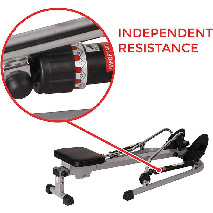 Sunny Health and Fitness 12 Level Resistance Rowing Machine Rower w/ Independent Arms (SF-RW5619)