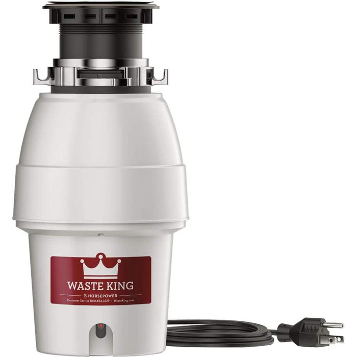Waste King Legend Series 1/2 HP Continuous Feed Garbage Disposal with Power Cord - 2600