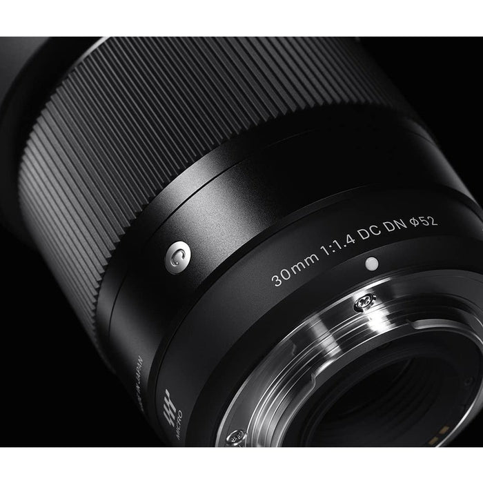 Sigma 30mm F1.4 DC DN Contemporary Lens for Canon EF-M Mount Mirrorless Camera Bundle