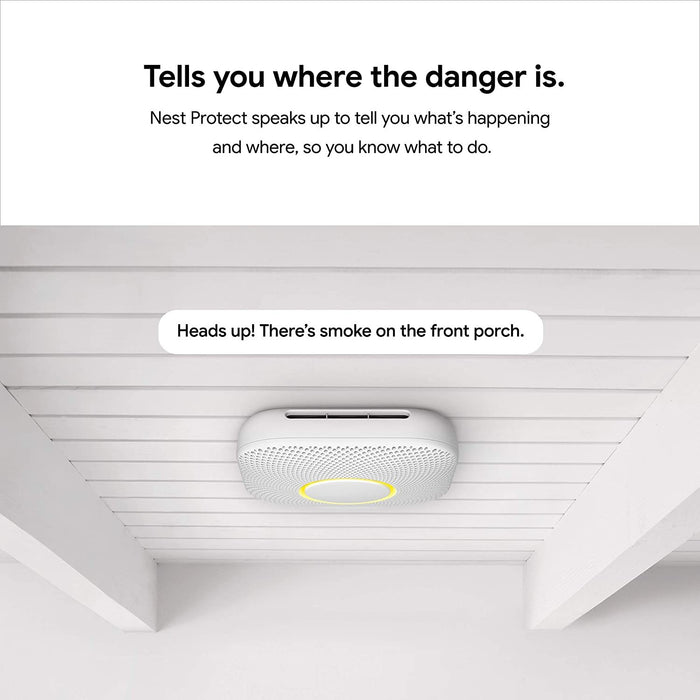 Google Nest Protect Wired Smoke and Carbon Monoxide Alarm (White, 2nd Gen) - 3 Pack