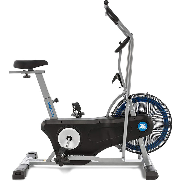 XTERRA Fitness AIR350 Airbike Exercise Bike (White) w/ Flywheel and Large LCD + Fitness Bundle