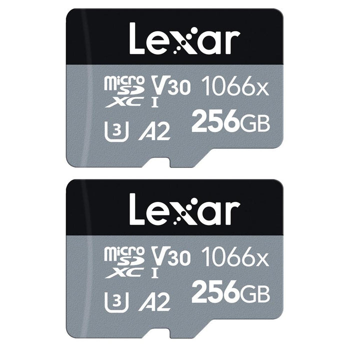 Lexar 1066x MicroSDXC Memory Card with Adapter 256GB 2 Pack