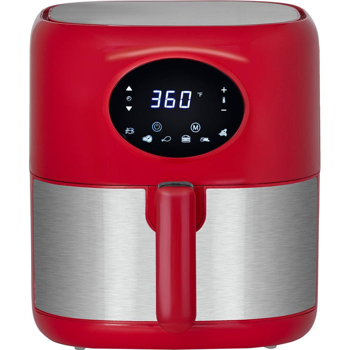 Deco Chef Red 3.7QT Digital Air Fryer with 6 Cooking Presets, Dishwasher Safe Basket,