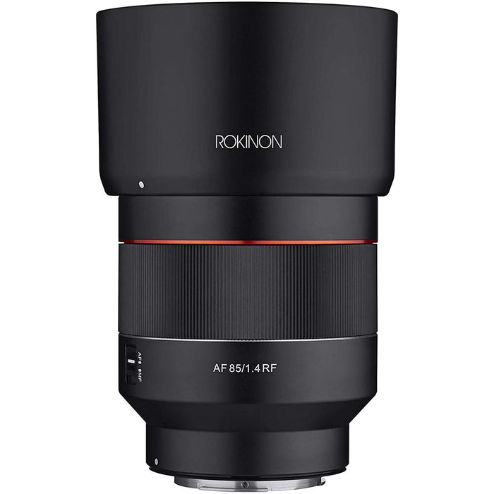 Rokinon AF 85mm F1.4 Full Frame Telephoto Lens for Canon RF Mount + 64GB Card
