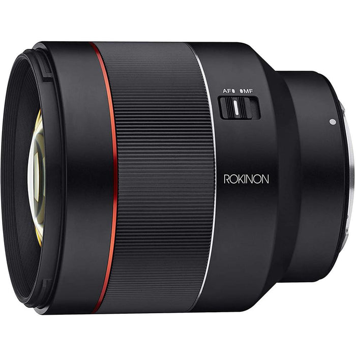 Rokinon AF 85mm F1.4 Full Frame Telephoto Lens for Canon RF Mount + 64GB Card
