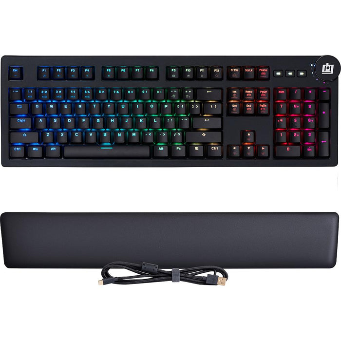Deco Gear Mechanical Keyboard Cherry MX Red w/ Ergonomic Palm Rest, Anti-Ghost, Custom RGB