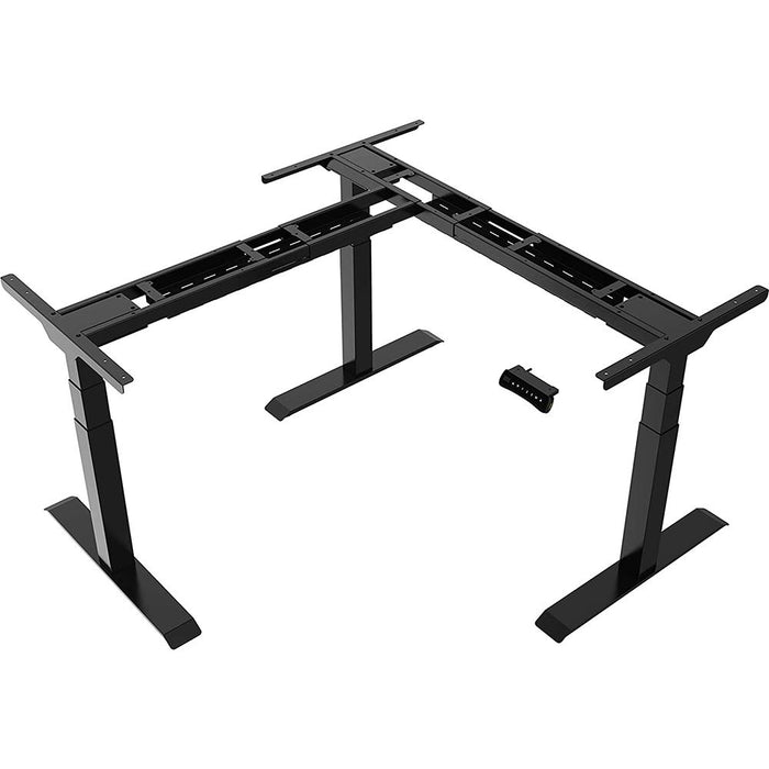 Hanover 73" L-Shaped Sit or Stand Electric Height Adjustable Desk, HSD0452-BLK