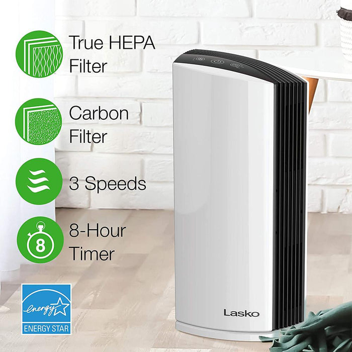 Lasko Simple Electrical HEPA Air Purifier with 4 Speed Settings - LP300
