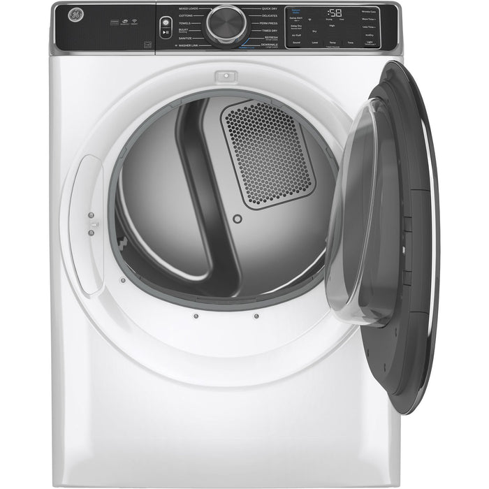 GE 7.8 CU. FT. Capacity Front Load Smart Electric Dryer, White - GFD85ESSNWW