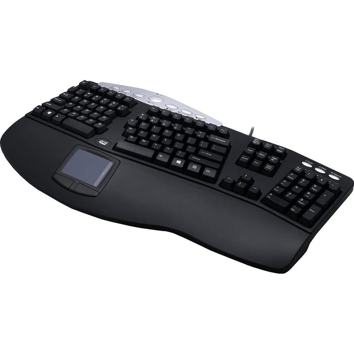 Adesso Tru-Form Pro 308 Contoured Ergonomic Keyboard with Built-In Touchpad (USB)