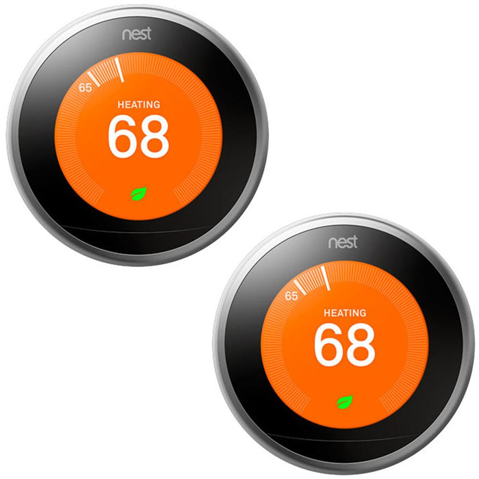 Google Nest Learning Thermostat 3rd Gen Stainless Steel 2 Pack (T3007ES)