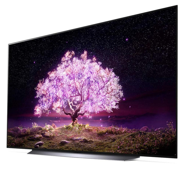 LG OLED83C1PUA 83" 4K Smart OLED TV w/AI ThinQ 2021 + Premium Warranty Bundle