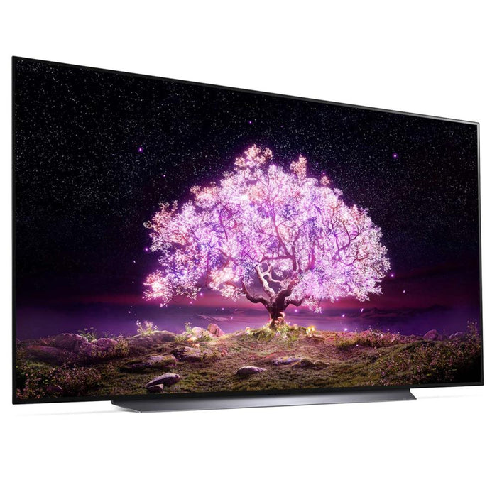 LG OLED83C1PUA 83" 4K Smart OLED TV w/AI ThinQ 2021 + Premium Warranty Bundle