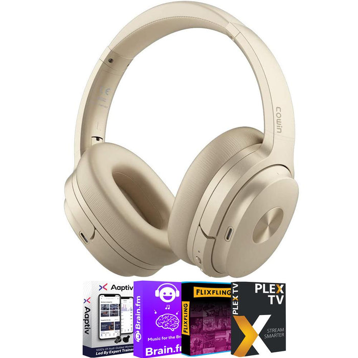 Cowin E7 Active Noise Cancelling Bluetooth Over-Ear Headphones + Entertainment Pack
