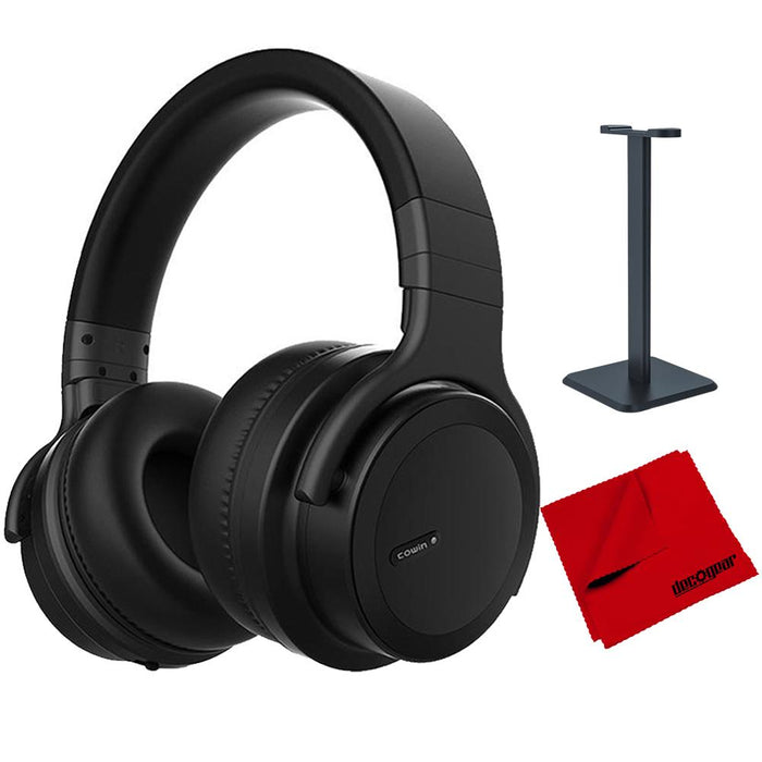 Cowin E7 Ace Active Noise Cancelling Wireless Headphones, Black + Accessory Pack