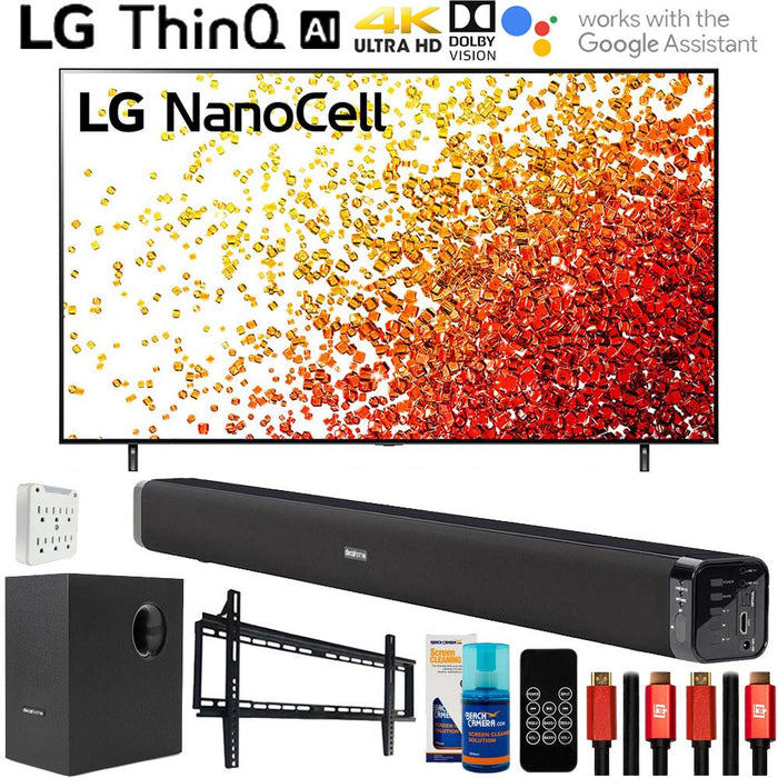 LG 43NANO75UPA 43 Inch 4K Nanocell TV 2021 with Deco Gear Home Theater Bundle