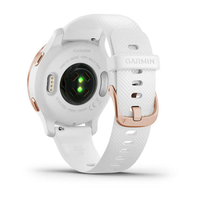 Garmin Venu 2S Fitness Smartwatch - Rose Gold Bezel + Earbuds + Fitness Bundle