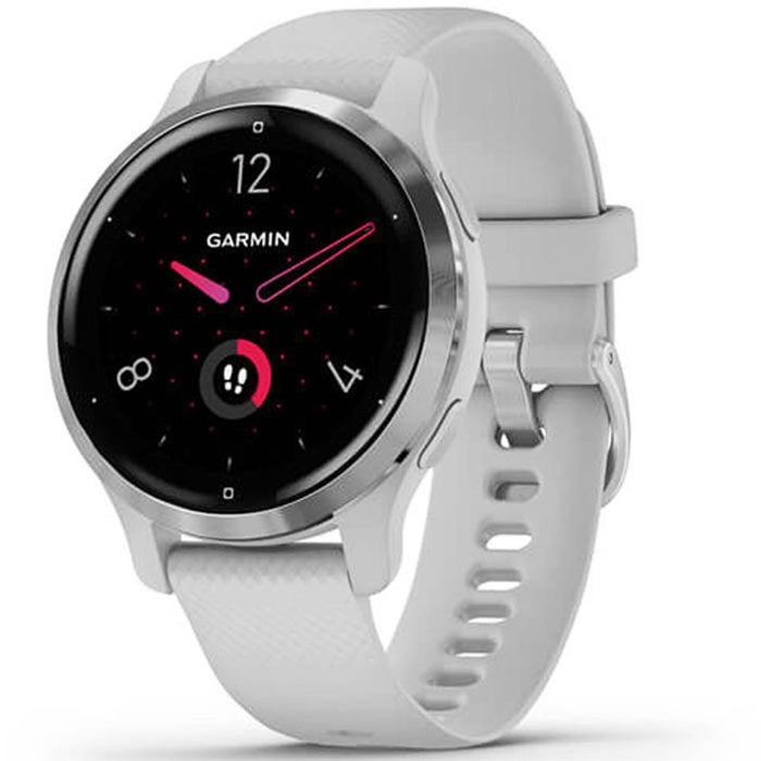Garmin Venu 2S Fitness Smartwatch - Silver Bezel + Earbuds + Fitness Bundle