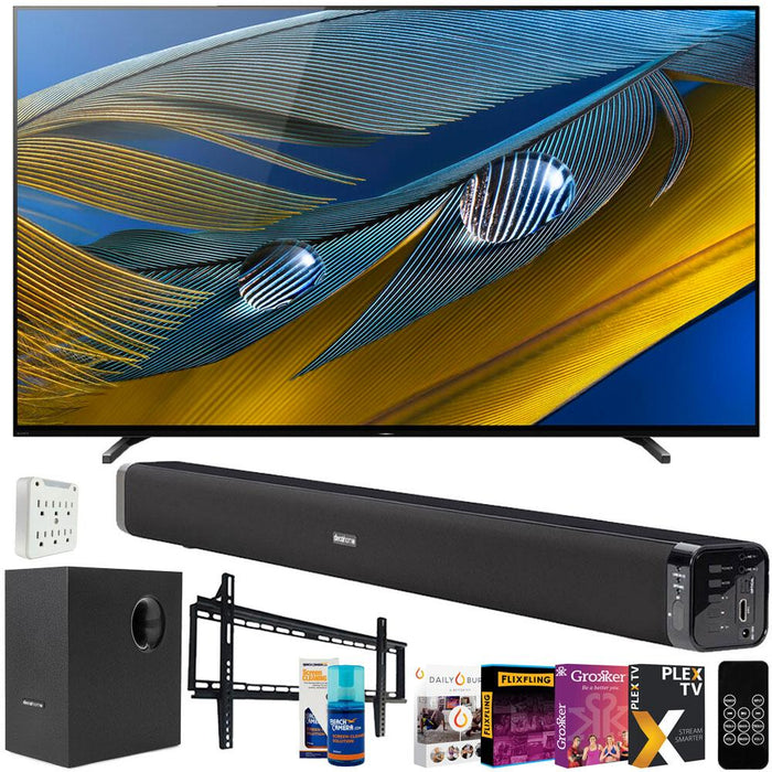 Sony XR77A80J 77" A80J 4K OLED Smart TV 2021 w/ Deco Soundbar Bundle