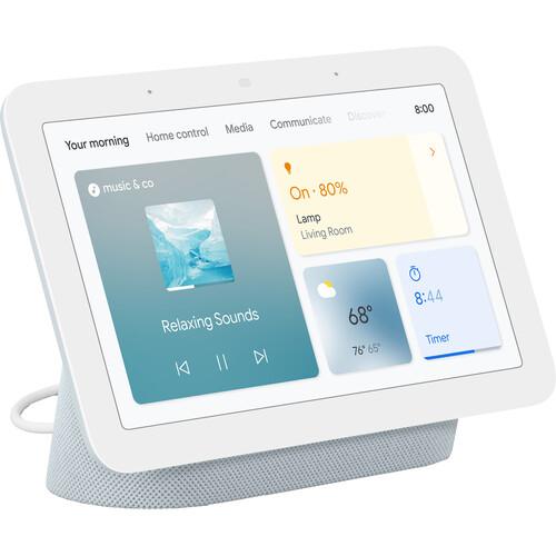 Google Nest Hub Display w/ Google Assistant, Mist (2nd Gen) + Learning Thermostat Brass