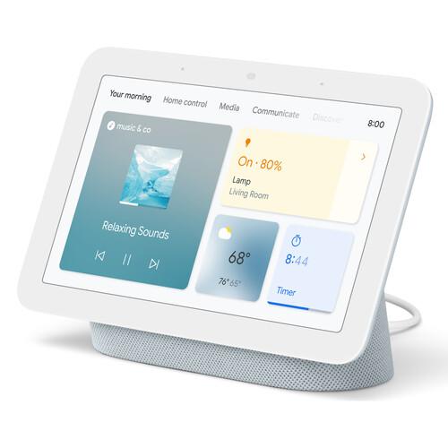 Google Nest Hub Display w/ Google Assistant, Mist (2nd Gen) + Learning Thermostat Brass