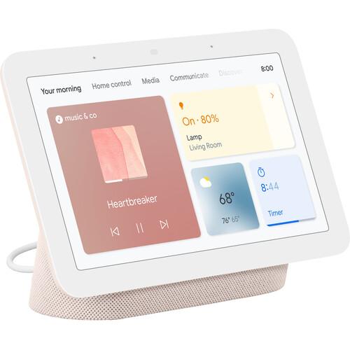 Google Nest Hub Display w/ Google Assistant, Sand (2nd Gen) + Learning Thermostat White