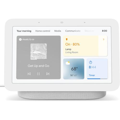 Google Nest Hub Display w/ Google Assistant, Chalk (2nd Gen) + Learning Thermostat Steel