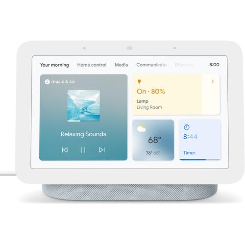 Google Nest Hub Display w/ Google Assistant, Mist (2nd Gen) + Learning Thermostat White