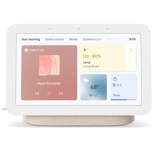 Google Nest Hub Display w/ Google Assistant, Sand (2nd Gen) + Learning Thermostat Steel
