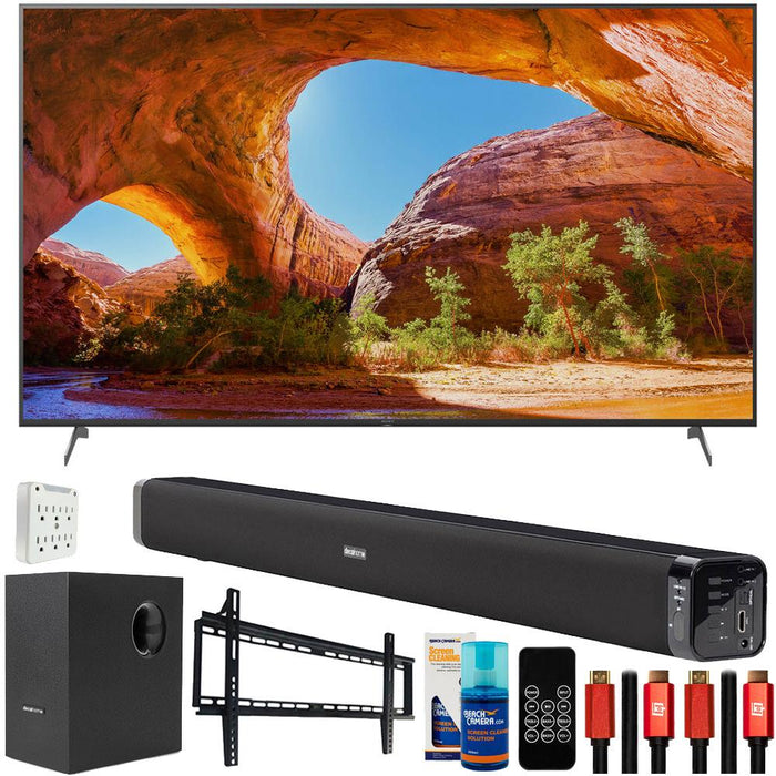 Sony X91J 85 inch HDR 4K UHD Smart LED TV 2021 with Deco Gear Home Theater Bundle