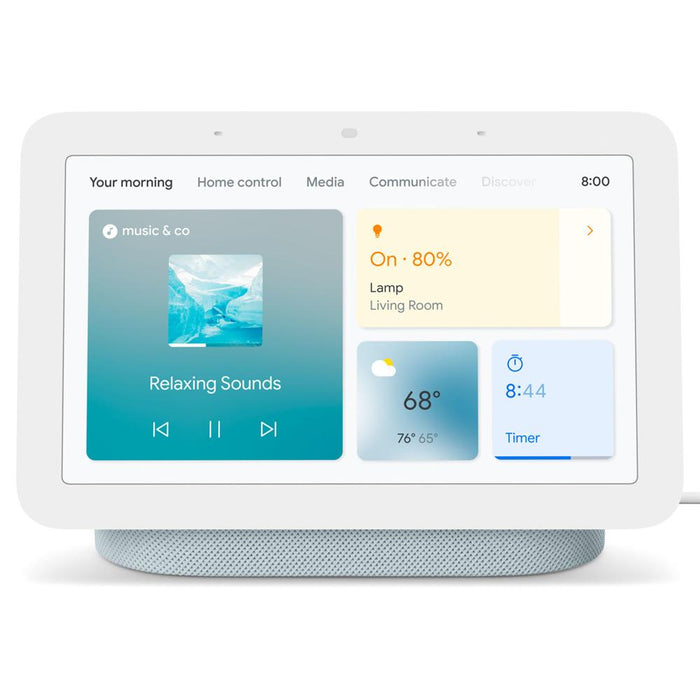 Google Nest Hub Smart Display with Assistant Mist 2nd Gen + Router 2 Pack Sand