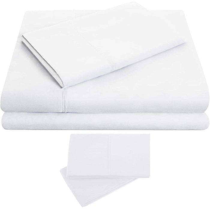 Malouf Brushed Microfiber King White Sheet Set w/ Malouf Pillowcase Set of 2