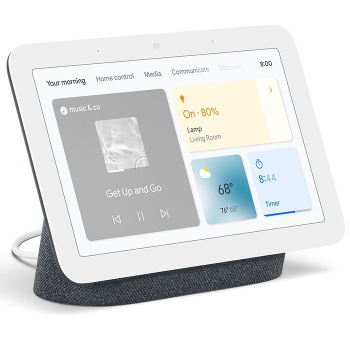 Google Nest Hub Max Google Assistant in Chalk with Hub Smart Display in Charcoal (2nd Gen)