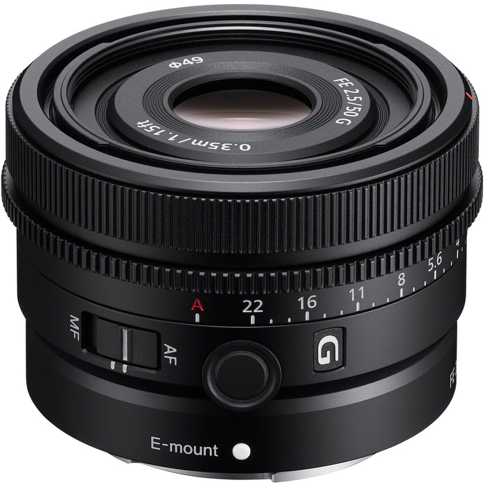 Sony FE 50mm F2.5 G Full Frame Lens SEL50F25G for E-Mount Mirrorless Cameras Bundle