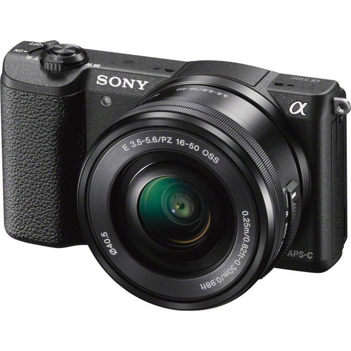 Sony a5100 Mirrorless Camera w/ 16-50mm lens with Wifi- Black - OPEN BOX