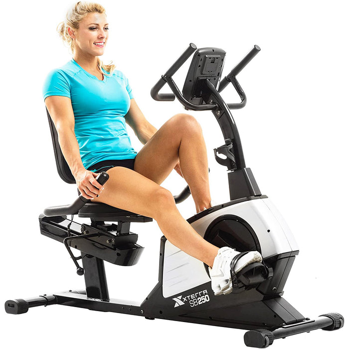XTERRA Fitness SB250 Recumbent Exercise Bike with 5.5" LCD Display 125316 + Sports Bundle