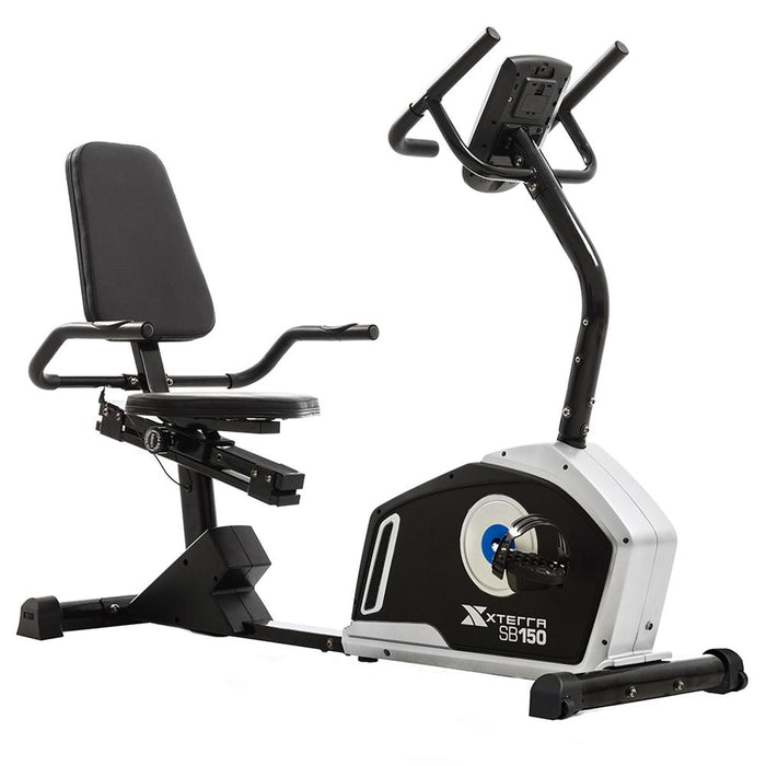 XTERRA Fitness SB150 Recumbent Exercise Bike with LCD 3.7" Display Screen + Fitness Bundle