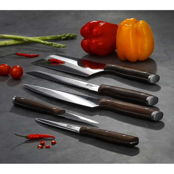 Deco Chef 16 Piece Kitchen Knife Set with Wedge Handles, Shears, Block, and Cutting Board
