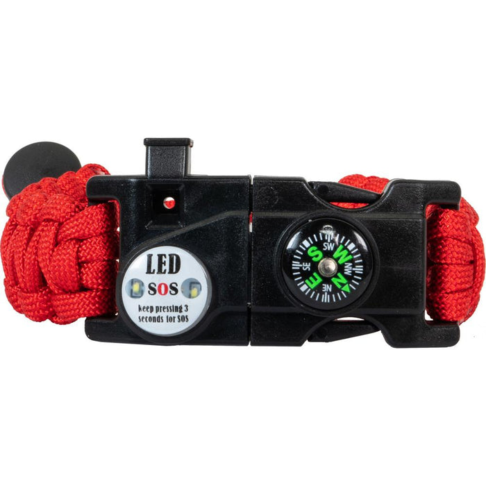 Deco Essentials 2-Pack Tactical Emergency Paracord Bracelet w/ SOS LED Whistle Knife Multi Tool