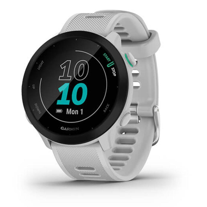 Garmin Forerunner 55 GPS Running Watch (White) with 2-Pack Screen Protector Bundle