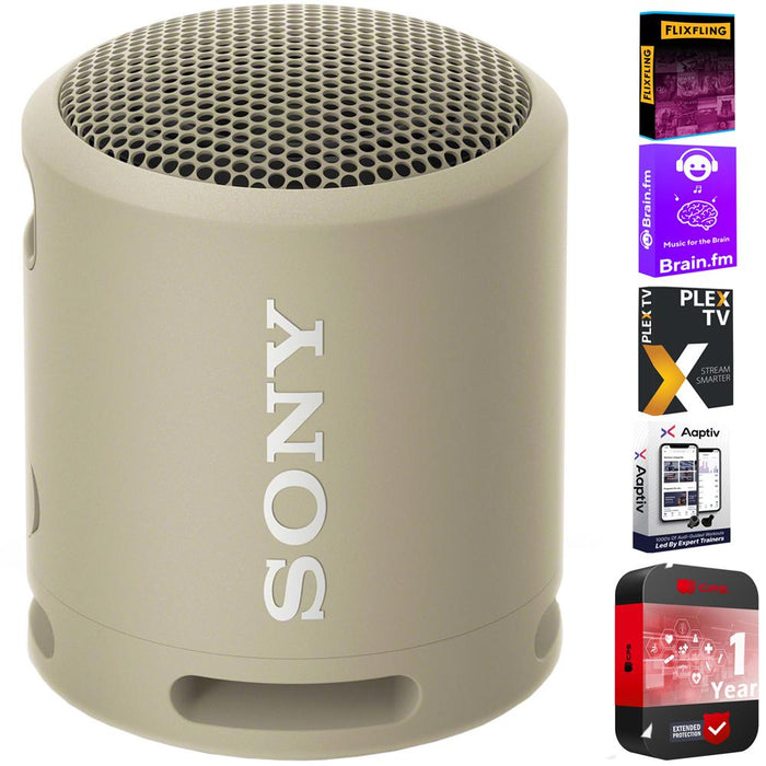 Sony XB13 EXTRA BASS Portable Bluetooth Speaker (Taupe) + Audio Warranty Pack