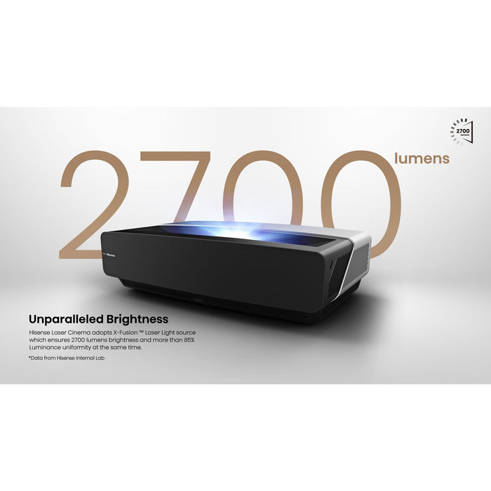Hisense 120L5F 4K UHD HDR LASER TV Projector with Cinema 600 Soundbar System Bundle