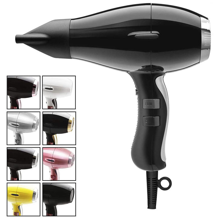 Elchim Healthy Ionic Black & Silver Hair Dryer with 1 Year Extended Warranty