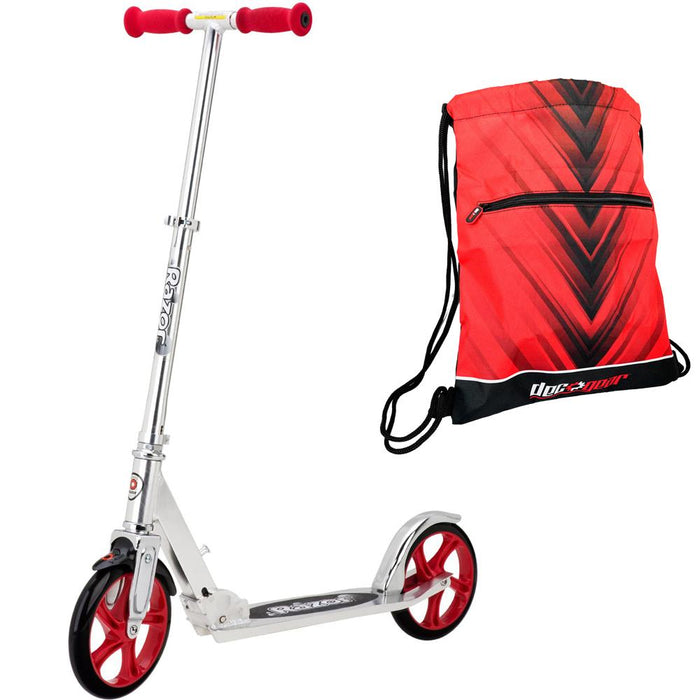 Razor A5 Lux Kick Scooter Red 13013201 with Deco Drawstring Bag