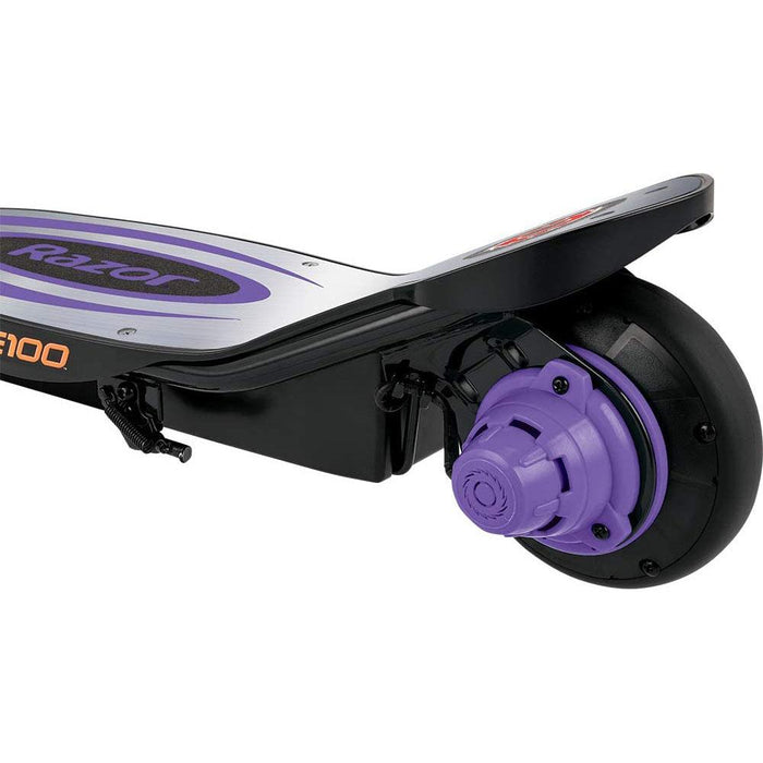 Razor Power Core E100 Electric Scooter with Aluminum Deck - Purple + Warranty Bundle