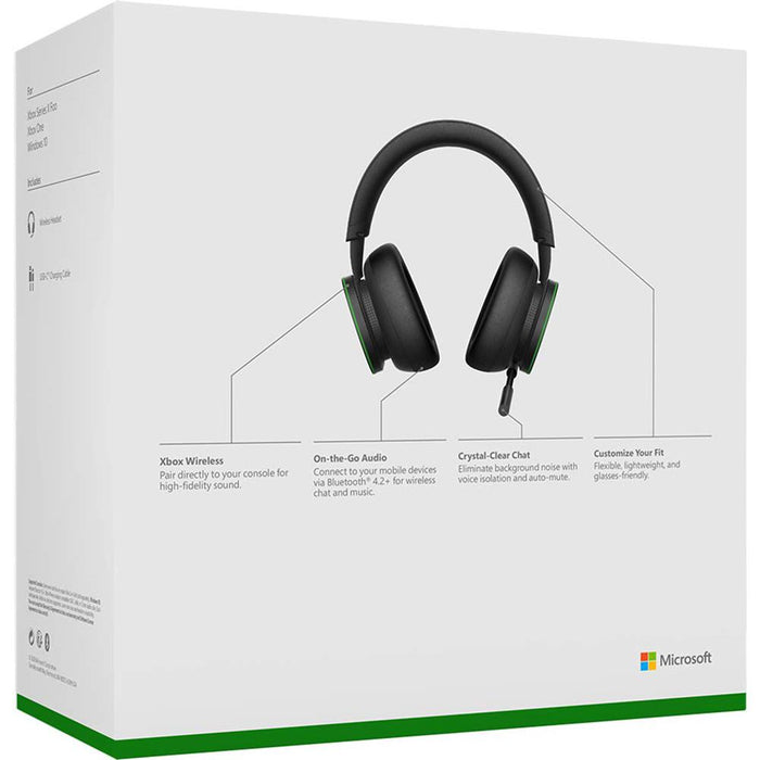 Microsoft Xbox Wireless Bluetooth Headset Black with Headphone Display Stand