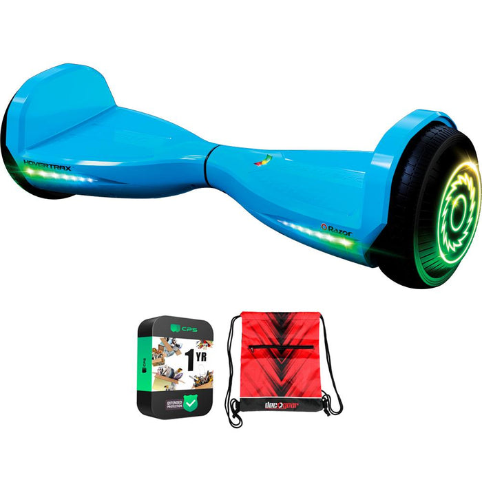 Razor Hovertrax Prizma Electric Hoverboard, Blue + Extended Protection & Deco Bag